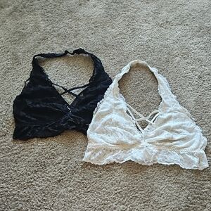 Victoria's Secret PINK Lace Halter Bralette Bundle Small